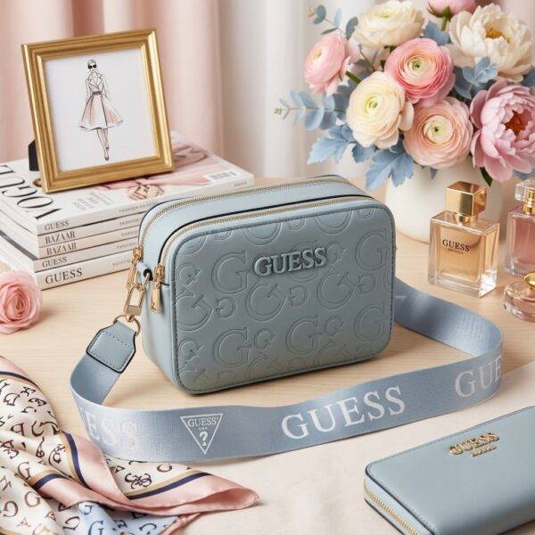 WXL-827 - BANDOLERA CON DOBLE CIERRE TIPO VINIPIEL x "GUESS" (1 PZA)