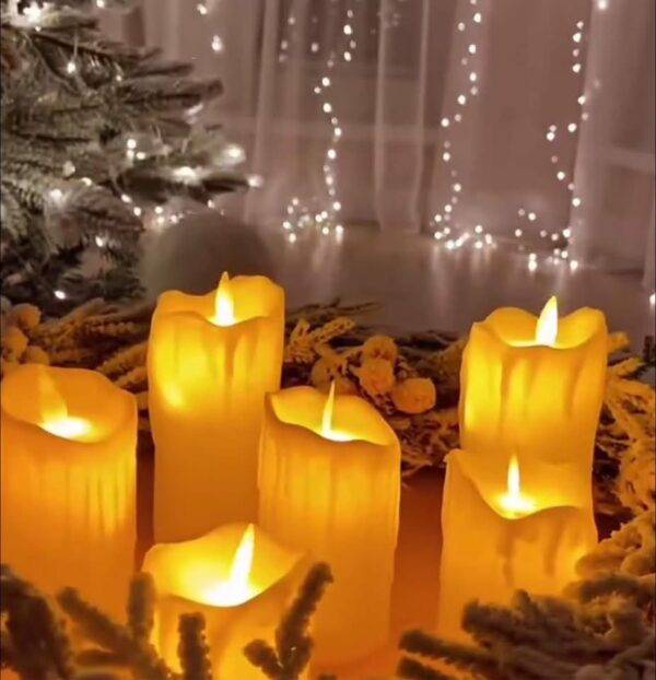 F1208 - CAJA DE 12 VELAS JUMBO DE LUZ LED (1 CAJA)