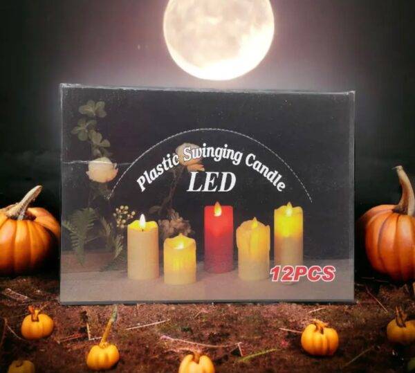 F1208 - CAJA DE 12 VELAS JUMBO DE LUZ LED (1 CAJA)