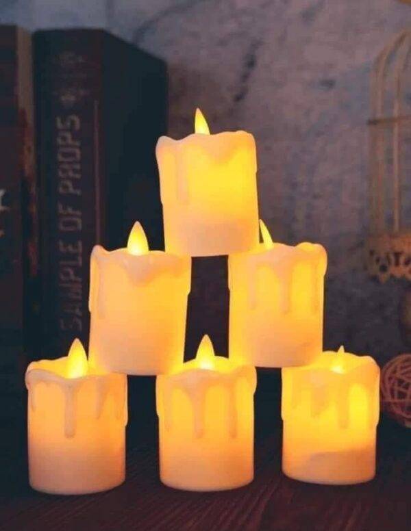 F1209 - CAJA DE 12 VELAS MEDIANAS DE LUZ LED (1 CAJA)