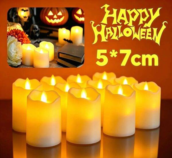 F1209 - CAJA DE 12 VELAS MEDIANAS DE LUZ LED (1 CAJA)