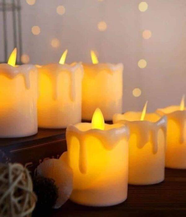 F1209 - CAJA DE 12 VELAS MEDIANAS DE LUZ LED (1 CAJA)