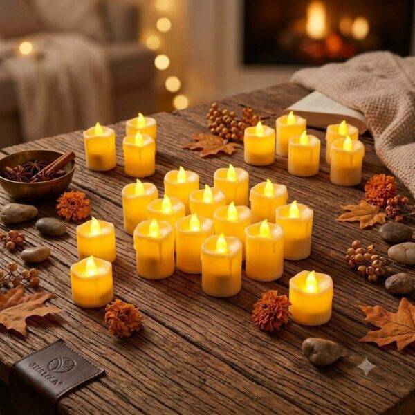 F1209 - CAJA DE 12 VELAS MEDIANAS DE LUZ LED (1 CAJA)