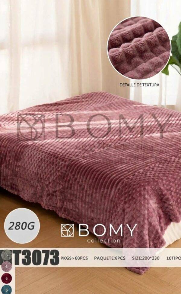 MT3073- FRAZADA KING SIZE PREMIUM 280 GRAMOS x "BOMY". (1 PZA)