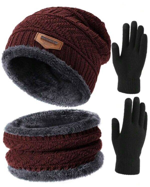 RWZ8546 - "TERCIA" DE CONJUNTO PARA INVIERNO DE GORRO, BUFANDA y GUANTES (3 CONJUNTOS)