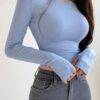SY100- TERCIA DE BLUSA TERMICA CUELLO REDONDO. (3 PZS)