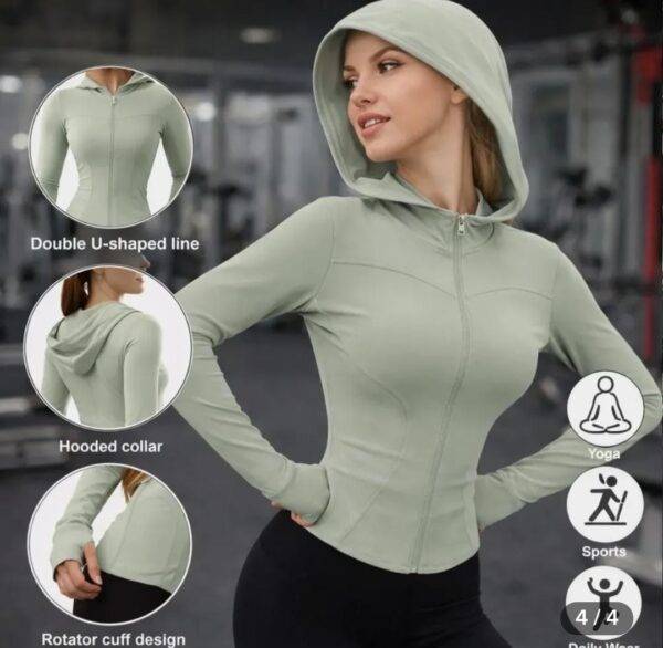 88280- CHAMARRA DEPORTIVA PREMIUM CON GORRO PARA DAMA. (1 PZA)