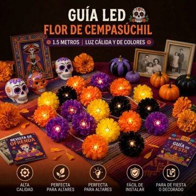 LU0114 - SERIE "FLOR DE CEMPASUCHIL" CON LUZ LED (1 PZA)