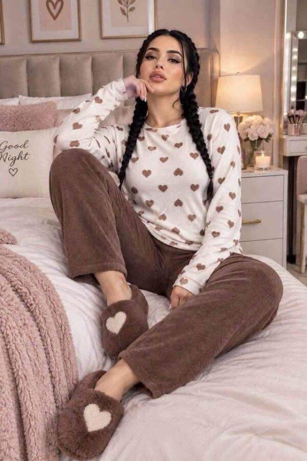 DM12161A - PIJAMA "POLAR" DE CORAZONES PARA DAMA (1 PZA)
