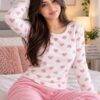 DM12161A - PIJAMA "POLAR" DE CORAZONES PARA DAMA (1 PZA)