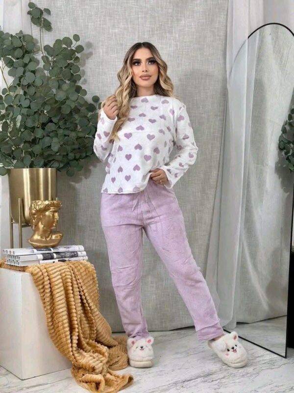 DM12161A - PIJAMA "POLAR" DE CORAZONES PARA DAMA (1 PZA)