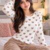 DM12161A - PIJAMA "POLAR" DE CORAZONES PARA DAMA (1 PZA)
