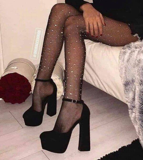 MK4209 - "TERCIA" DE MEDIA AFELPADA EFECTO PIEL CON "BRILLOS" x "DARONG" (3 PIEZAS)