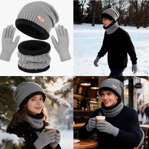 RWZ8546 - "TERCIA" DE CONJUNTO PARA INVIERNO DE GORRO, BUFANDA y GUANTES (3 CONJUNTOS)