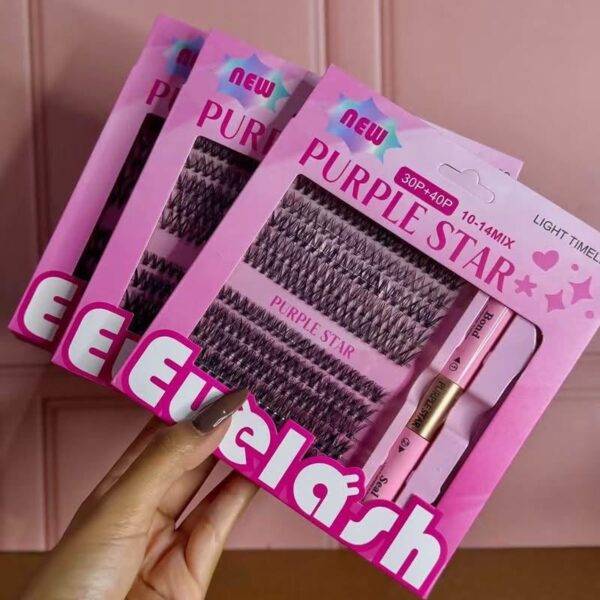 AB334 - KIT DE PESTAÑAS 1x1 "PURPLE STAR" (1 KIT)