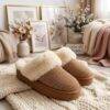 JYD-40 - PANTUFLAS AFELPADAS CON BRILLOS TIPO "UGG" (1 PZA)