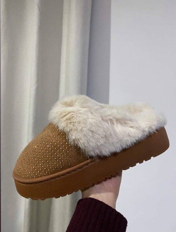 JYD-40 - PANTUFLAS AFELPADAS CON BRILLOS TIPO "UGG" (1 PZA)