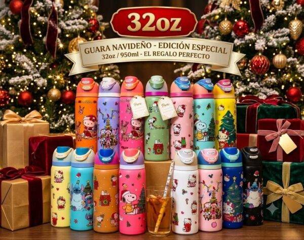 XFZ235 - TERMO NAVIDEÑO DE PERSONAJES x "OWALA" 32 ONZAS (1 PZA)