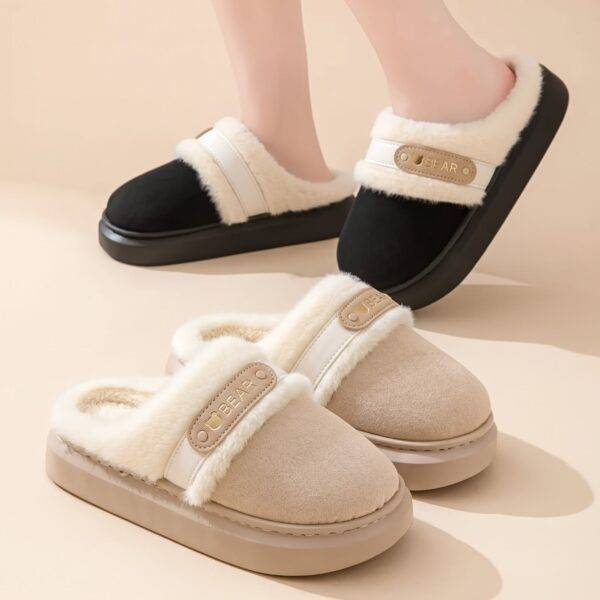 W031 - PANTUFLAS AFELPADAS PARA DAMA CON HEBILLA (1 PZA)