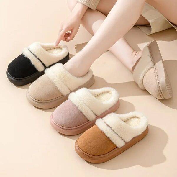 W031 - PANTUFLAS AFELPADAS PARA DAMA CON HEBILLA (1 PZA)