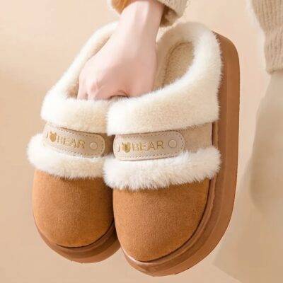 W031 - PANTUFLAS AFELPADAS PARA DAMA CON HEBILLA (1 PZA)