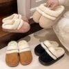 W031 - PANTUFLAS AFELPADAS PARA DAMA CON HEBILLA (1 PZA)