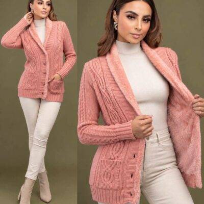 4954 - CARDIGAN DE PUNTO ABORREGADO PREMIUM PARA DAMA (1 PZA)