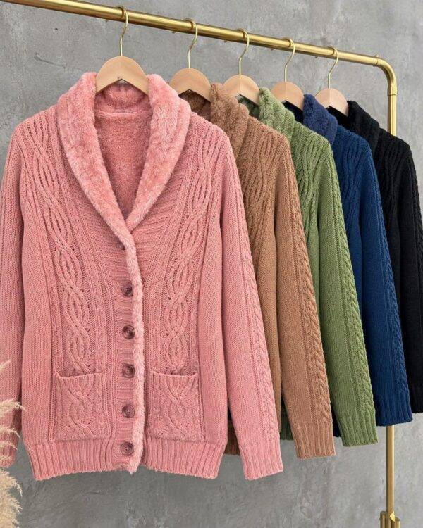 4954 - CARDIGAN DE PUNTO ABORREGADO PREMIUM PARA DAMA (1 PZA)