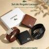 S8106- CARTERA Y CINTURON LACOSTE PREMIUM CON CAJA. (1 PZA)