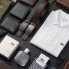 S8106- CARTERA Y CINTURON LACOSTE PREMIUM CON CAJA. (1 PZA)