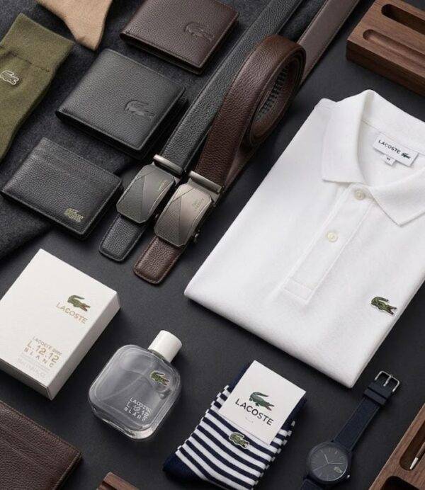 S8106- CARTERA Y CINTURON LACOSTE PREMIUM CON CAJA. (1 PZA)