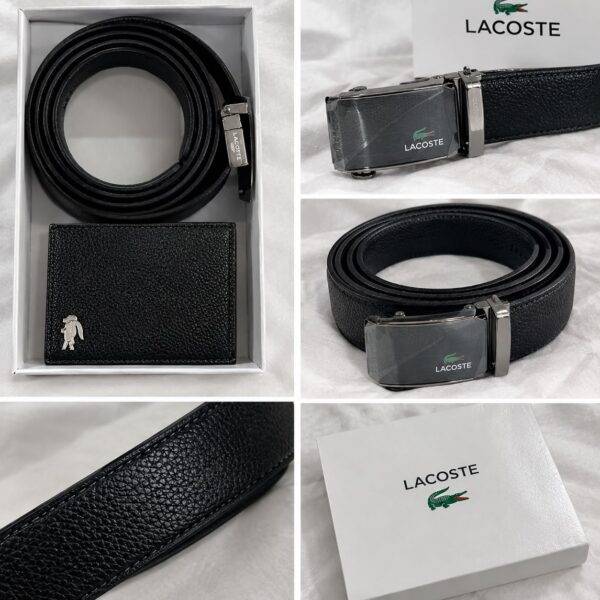 S8106- CARTERA Y CINTURON LACOSTE PREMIUM CON CAJA. (1 PZA)