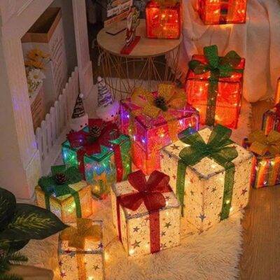 RNLL - DECORACION "REGALOS DE NAVIDAD CON LUZ LED" (1 PZA)